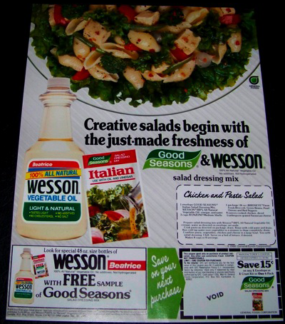 Wesson Foods Free Standing Insert