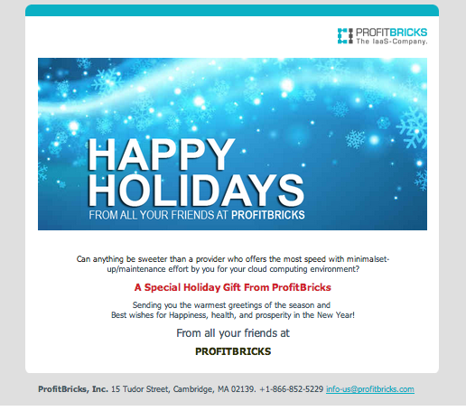 ProfitBricks Holiday Marketo Email Marketing