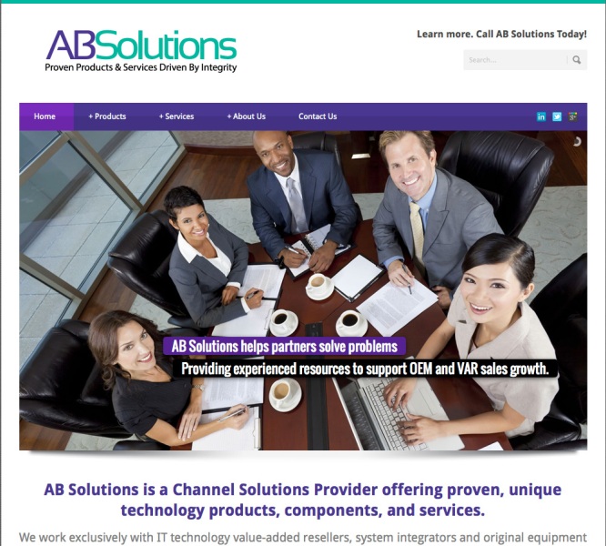ABSolutions Wordpress Website Home Screen