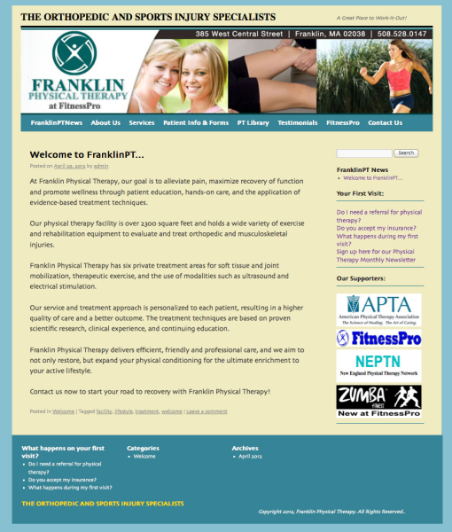 Franklin PT Wordpress Website